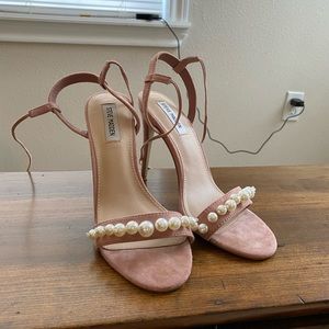 Steve Madden Lace Up Pearl Heels
